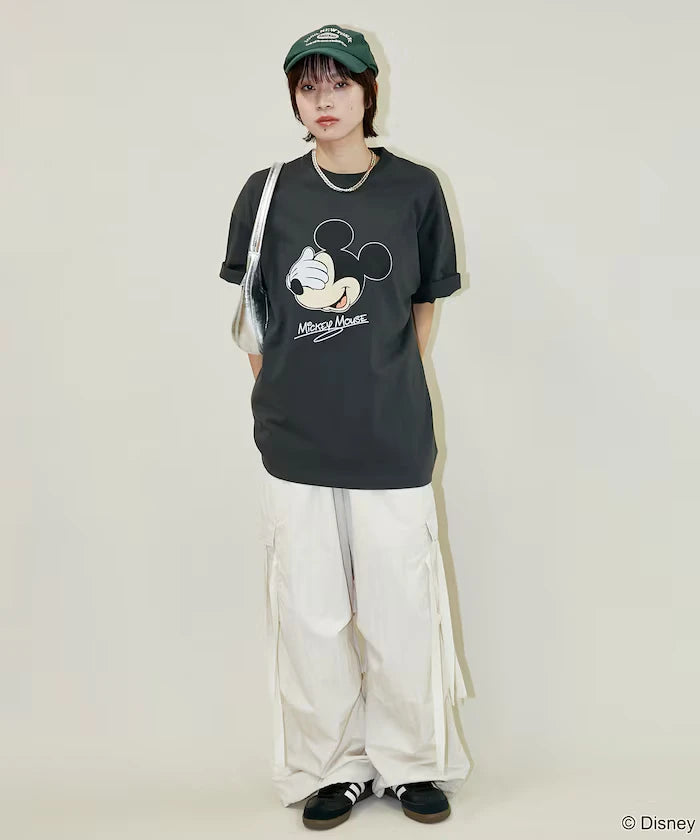 <Functional Material>Mickey Mouse Face T-Shirt Limited Edition