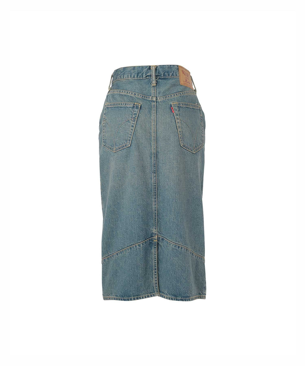 Double Knee Denim Skirt