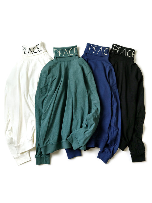 18.5/- Tenjiku High Neck Long T (PEACE embroidery)