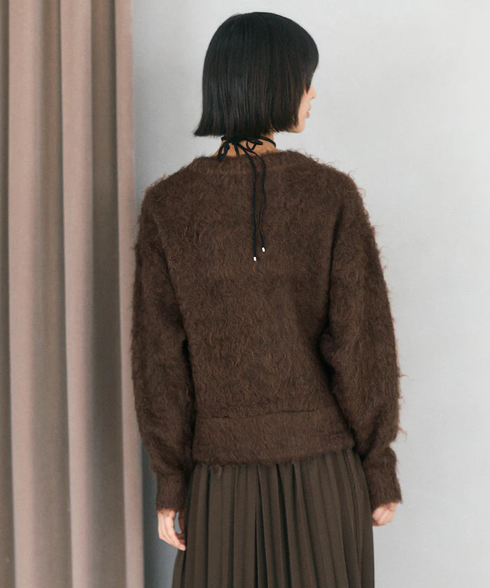 Variation Button Shaggy Knit Cardigan