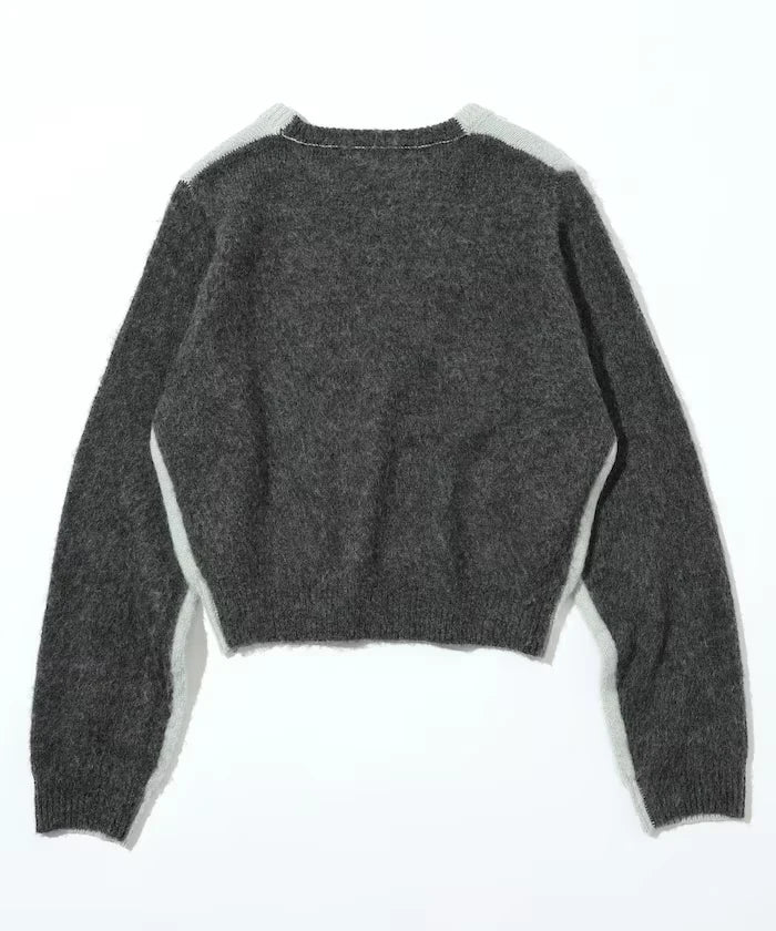 Alpaca Blend Bicolor Knit Pullover