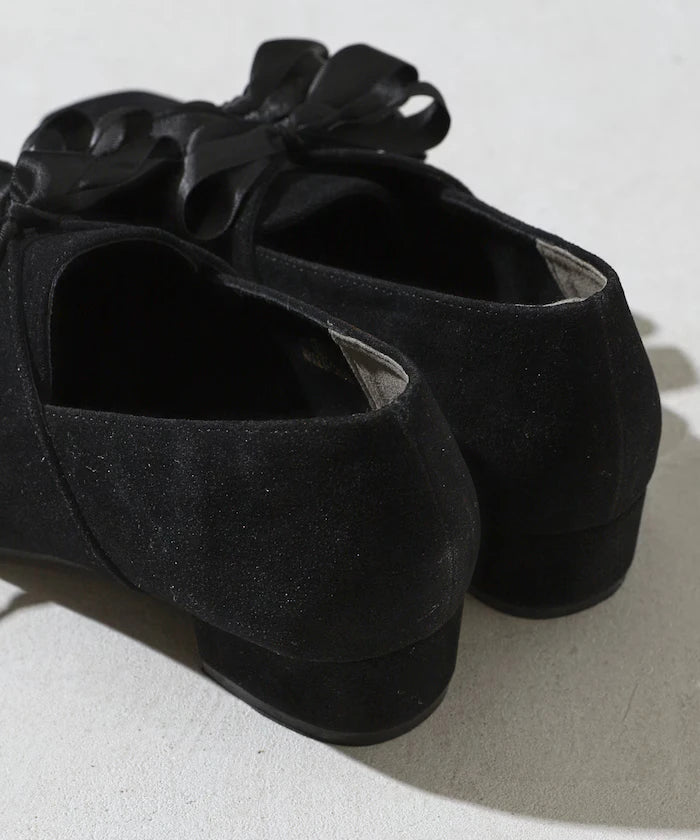 Suede-like Ribbon Lace-up Shoes (Available in sizes 22.5 to 24.5 cm)