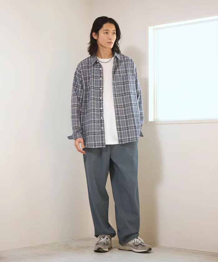 Big Silhouette Ombre Check Shirt / Long Sleeve