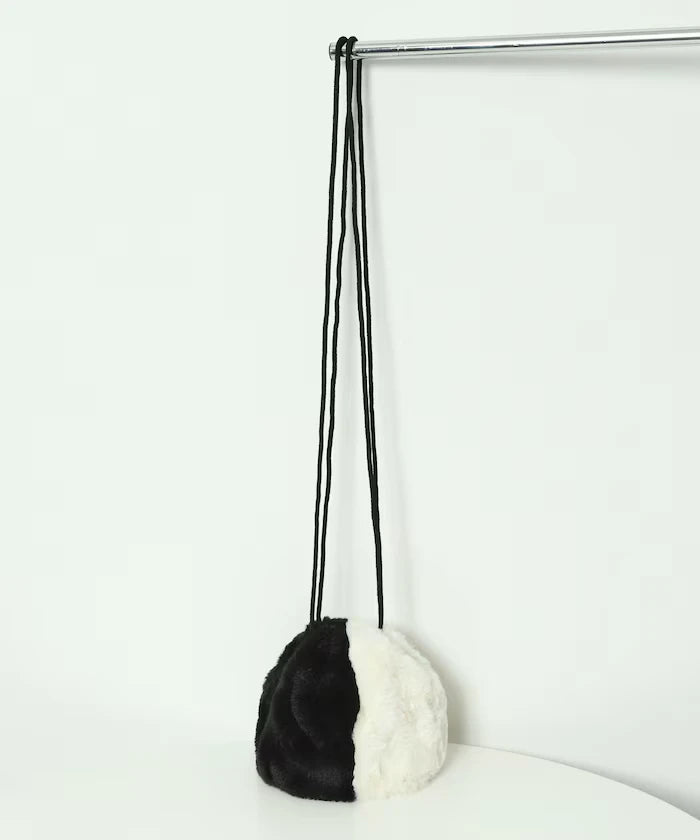 Fake Fur Mini Drawstring Bag