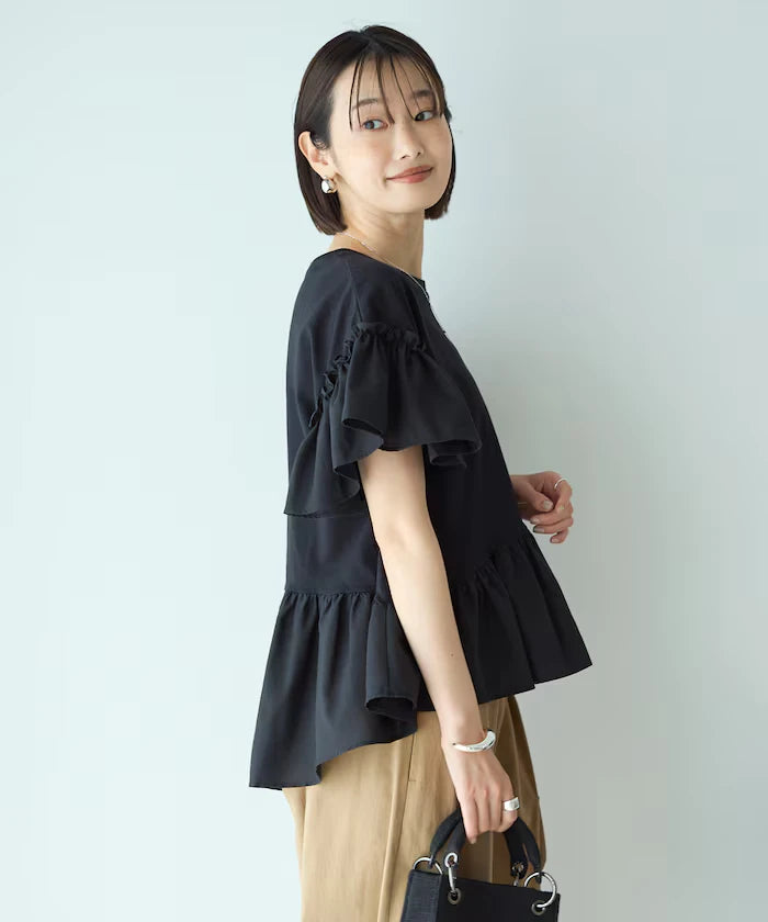 Organic Cotton Frill Sleeve T-shirt
