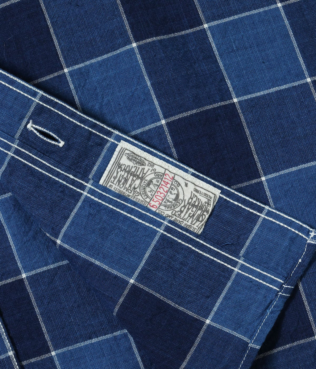 FICTION ROMANCE 5oz. INDIGO CHECK WORK SHIRT