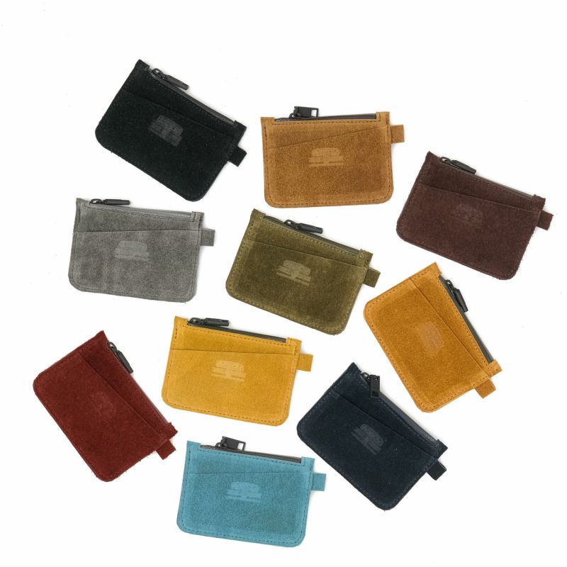WATER PROOF SUEDE COIN CASE/CHOCO