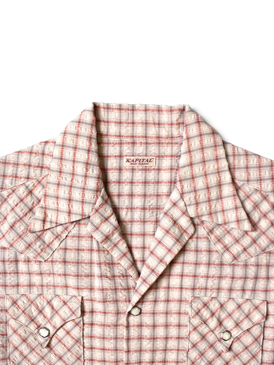 Cotton Linen Soccer Check Love-ly Western Shirt