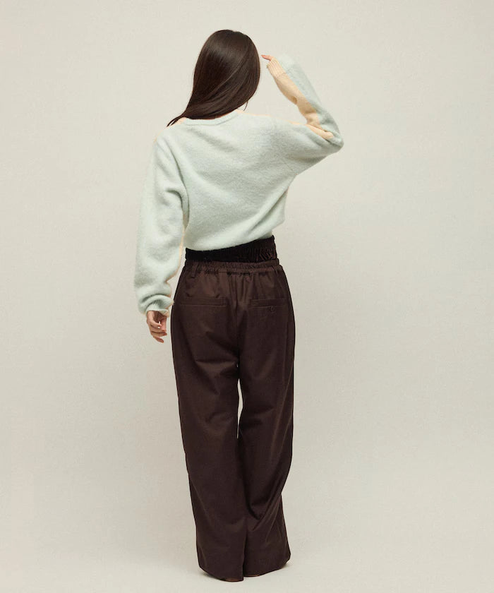 Alpaca Blend Bicolor Knit Pullover