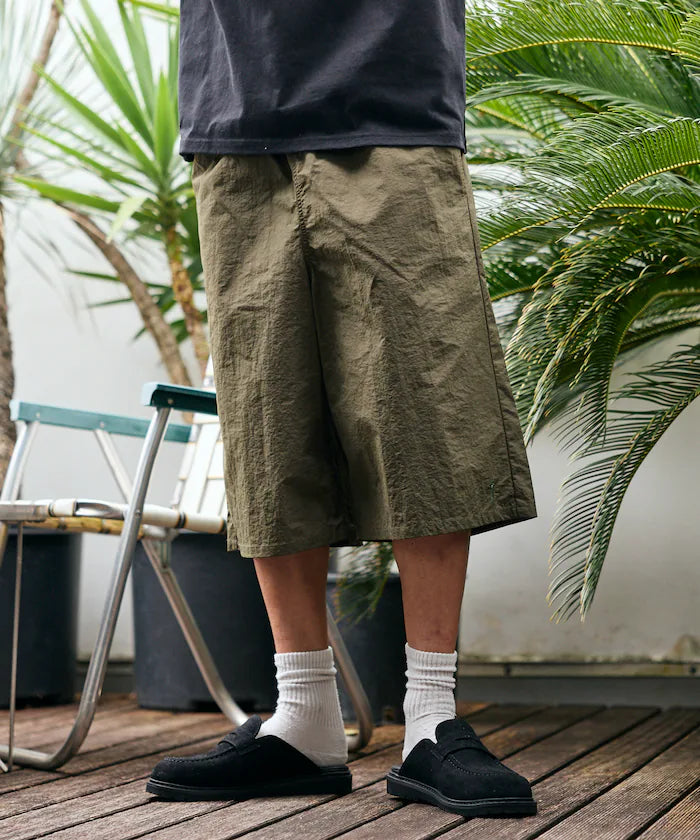Nylon Sleek Water Length Baggy Shorts