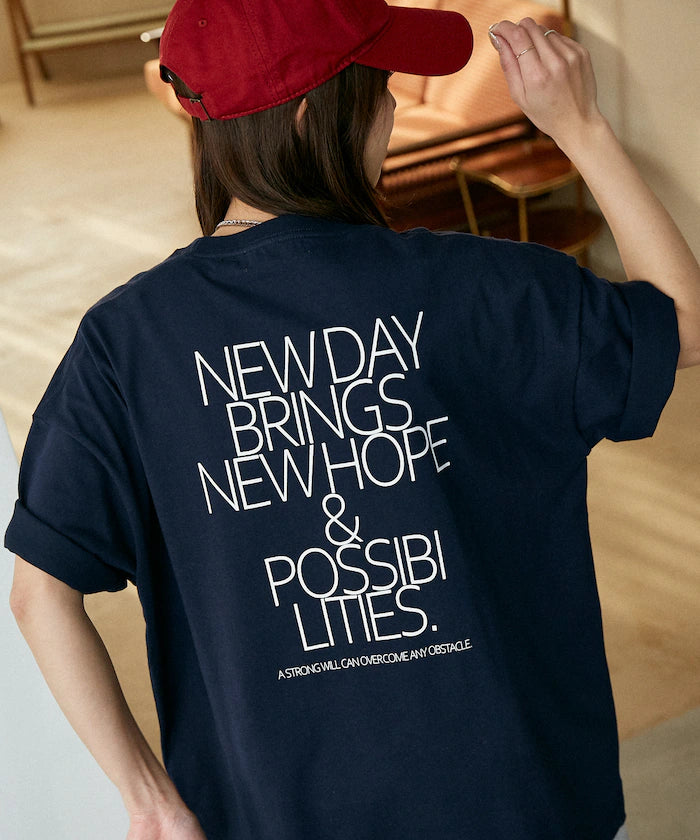 Love Pop Studio New Day Typography T-Shirt