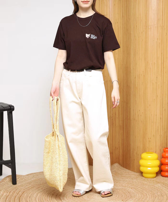 Organic Cotton One Point Animal Embroidery T-Shirt