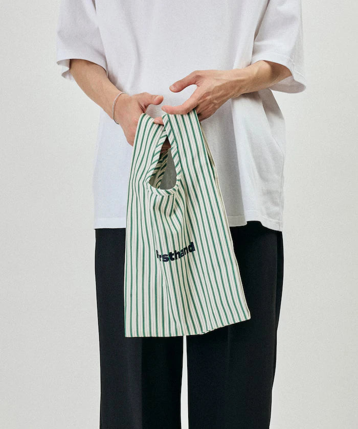 Stripe Print Canvas Market Bag