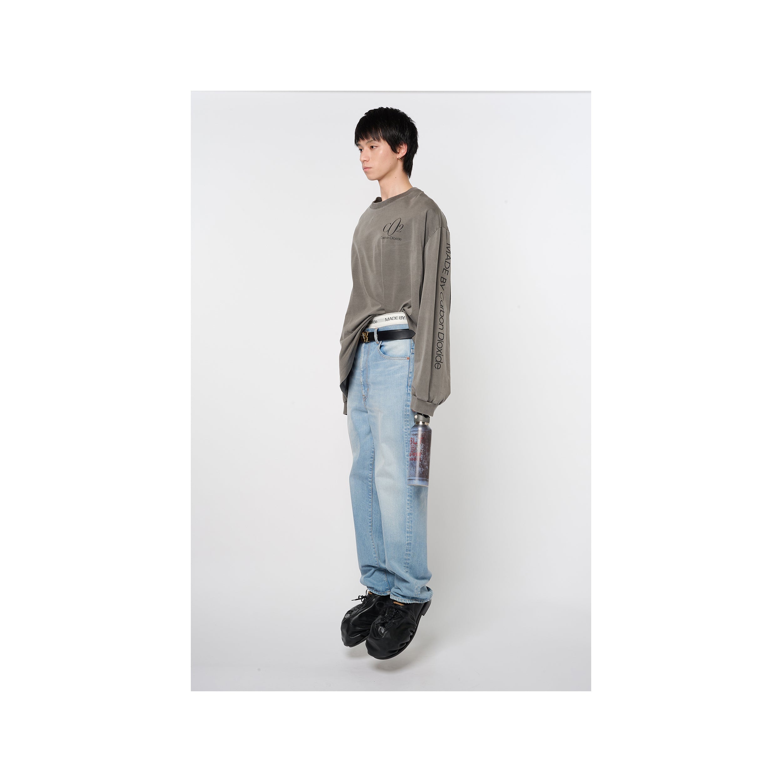 CO2 AIR YARN LONG SLEEVE T-SHIRT：CHARCOAL
