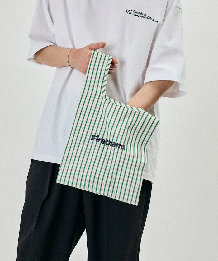 Stripe Print Canvas Market Bag