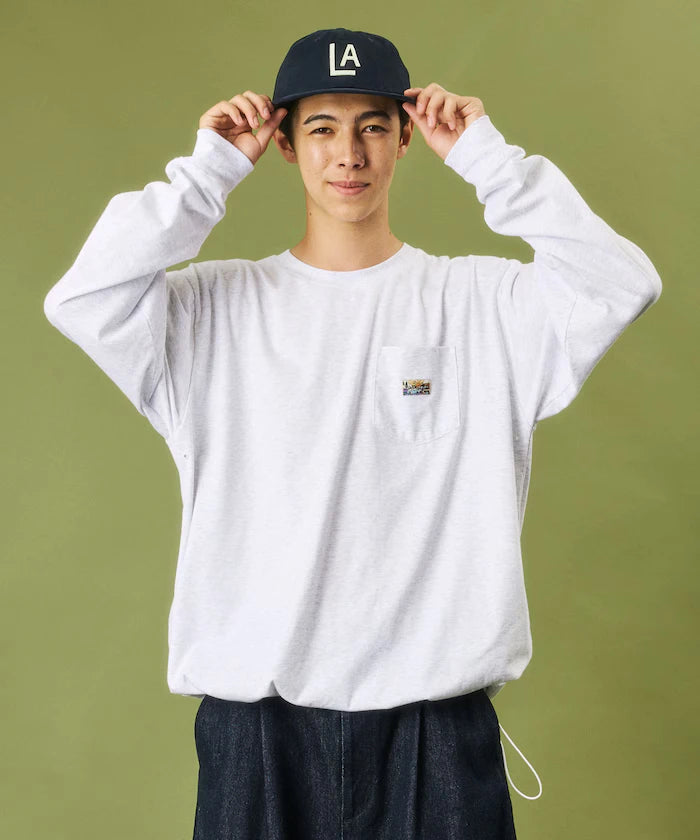FREAK'S STORE for BEACH & FES Relax Fit One Point Logo Spindle Long Sleeve T-Shirt