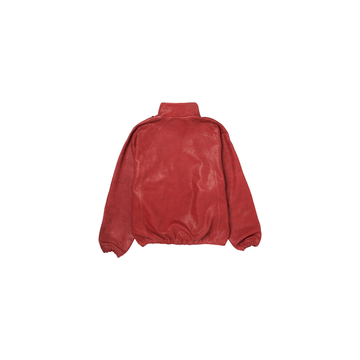 BASKETBALL SHOE POCKET LEATHER JACKET : RED