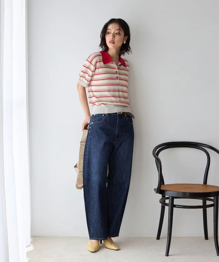 Heart Studs Curvy Denim / Wide Silhouette