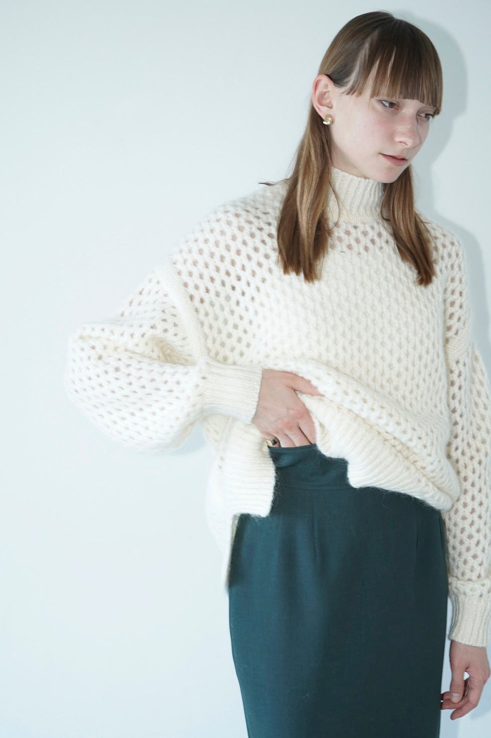 DOT MESH MOHAIR OVER KNIT TOPS