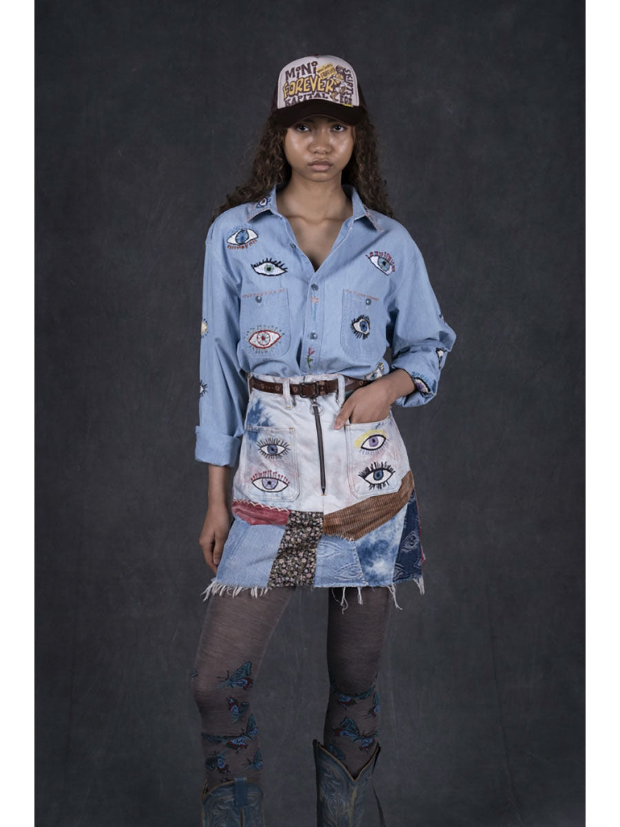 14oz Denim Tie-Dye Mini Skirt (SPEAKEASY Remake...)