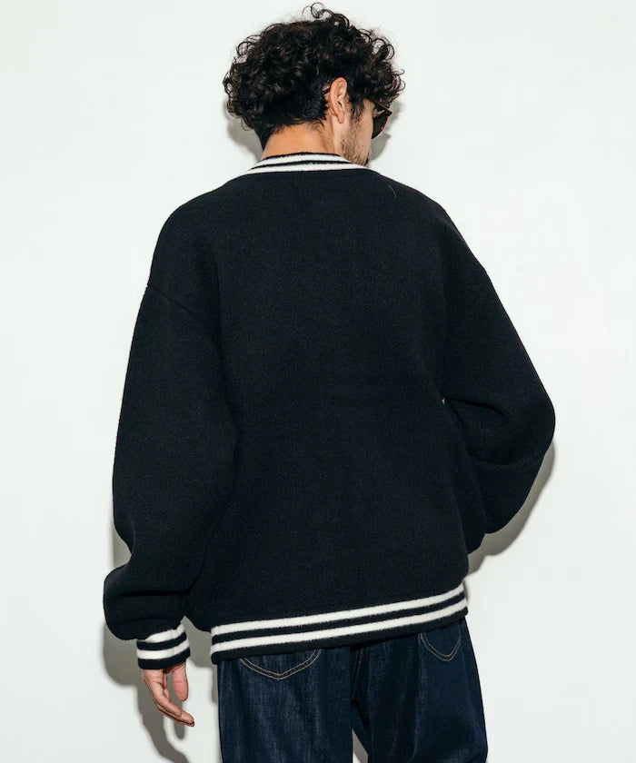 Relaxed Fit Logo Knit Varsity Jacket