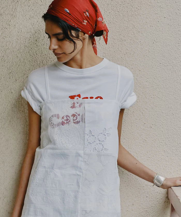 Vintage-Like Used Essence Print T-Shirt