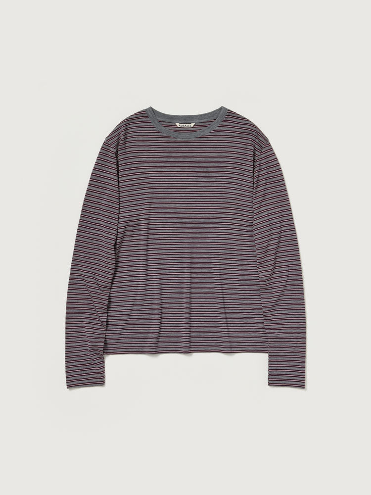 SOFT SMOOTH WOOL STRIPE JERSEY L/S TEE
