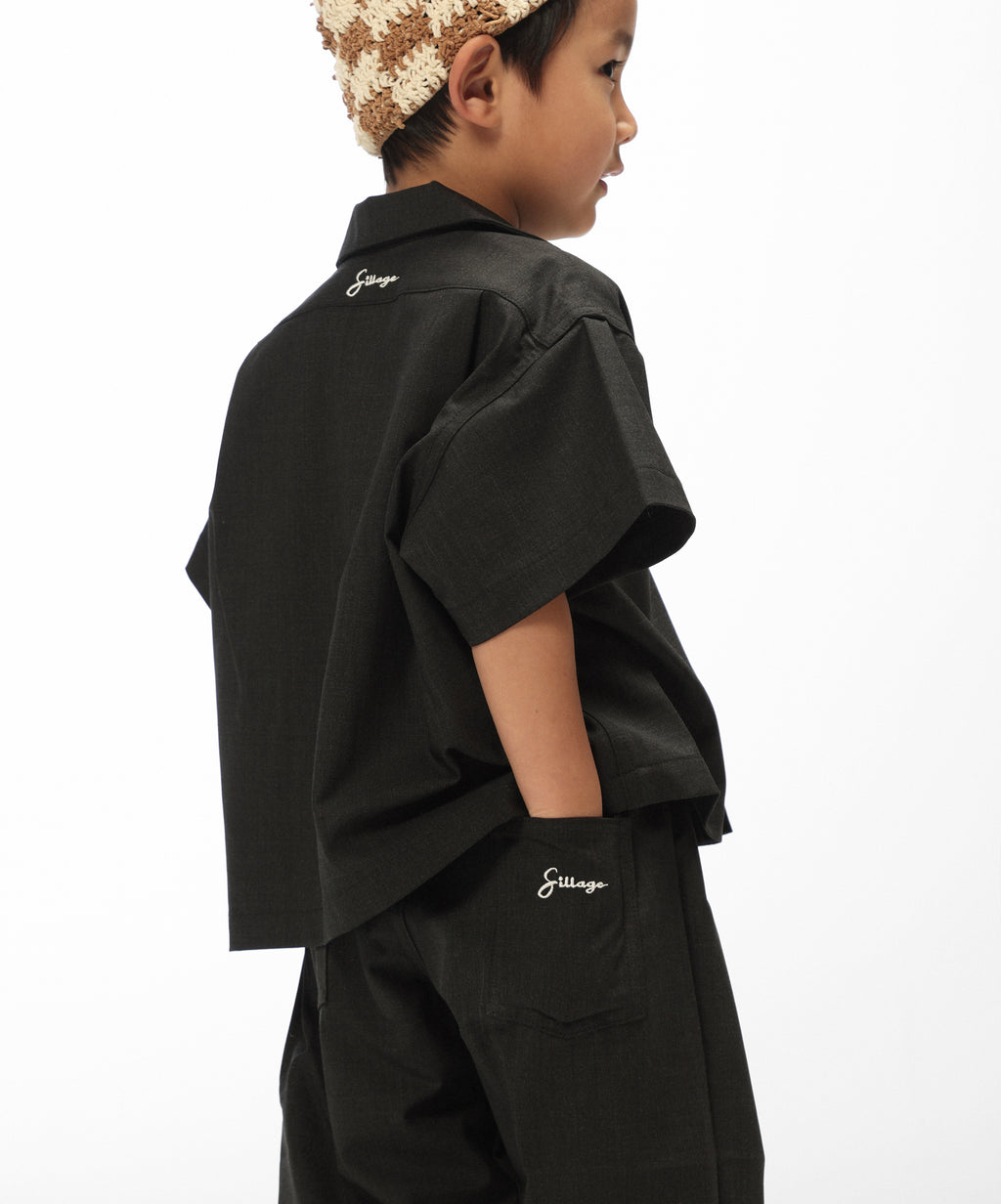 kids overshirt short sleeve anthracite