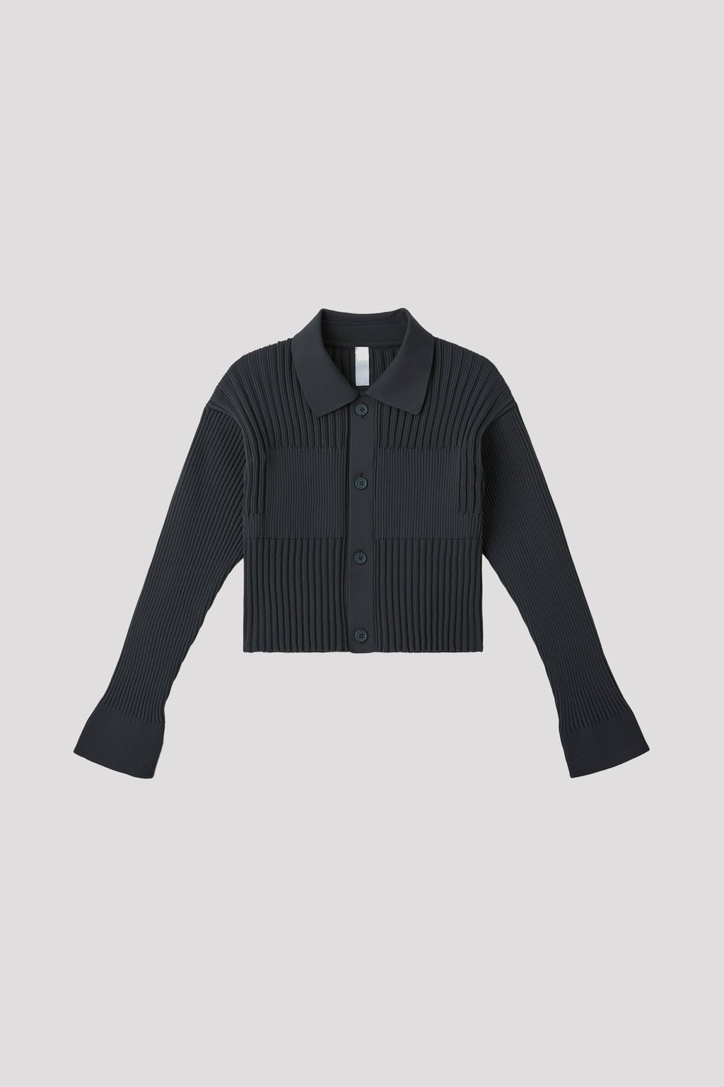 FLUTED CROPPED SHIRT CARDIGAN