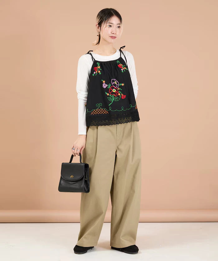 India Shoulder Ribbon Embroidered Remake Style Camisole