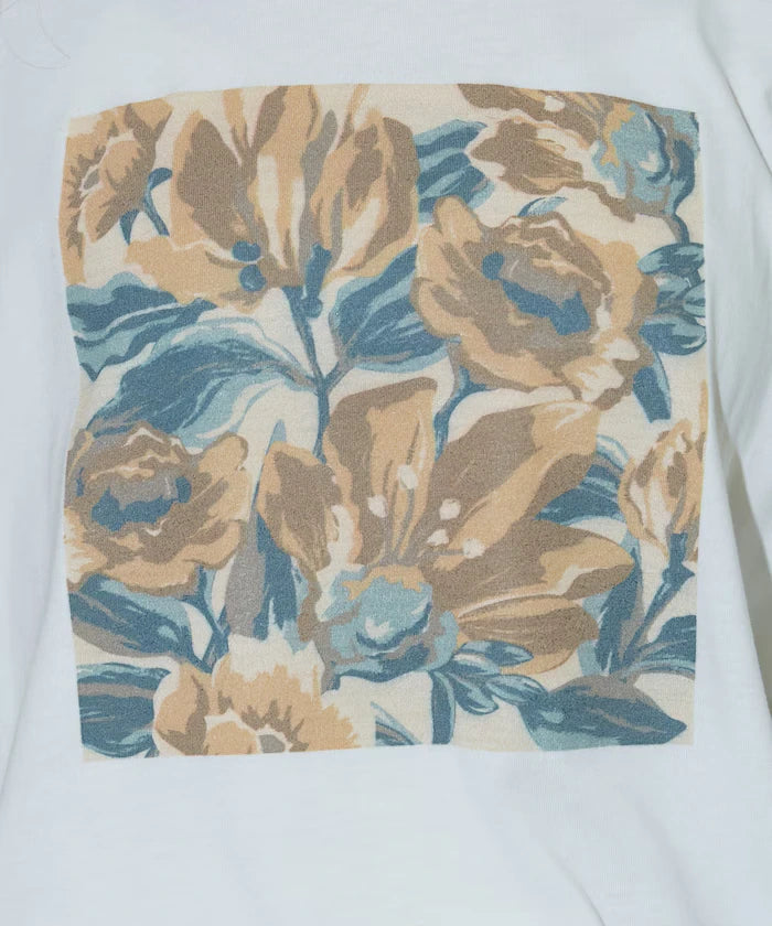 Flower Nuance Art Box Print Big Silhouette T-Shirt Limited Release