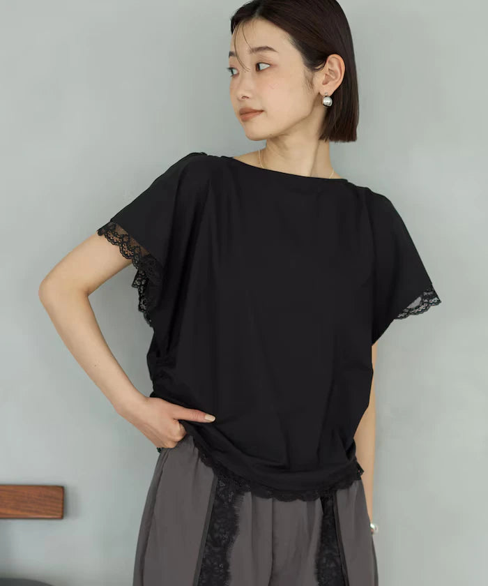 Handkerchief Sleeve Shirring Blouse