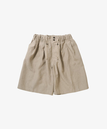 circular short pants linen ivory