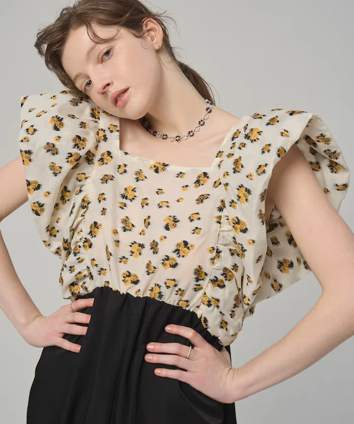 2WAY Flower Sheer Jacquard Docking All-in-One