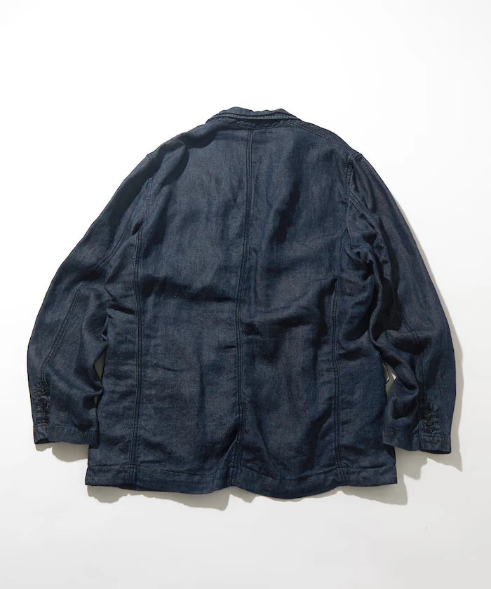 French Linen Denim Tailored Jacket