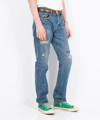 Square Window Remake Slim Straight Denim Pants