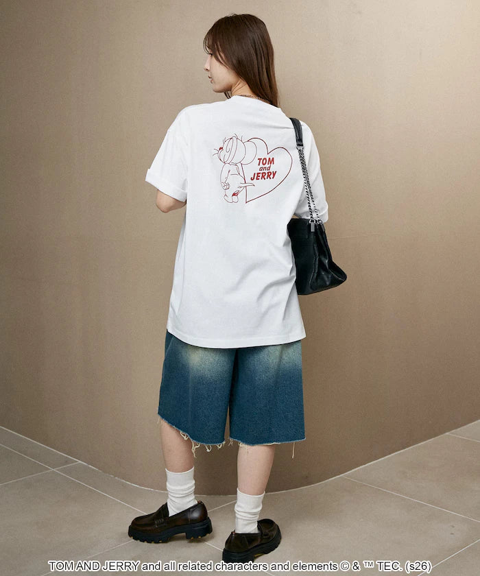 <Functional Material> TOM AND JERRY Heart Graphic T-Shirt Limited Edition