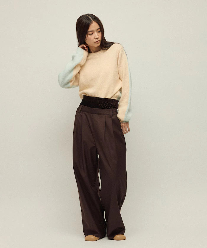 Alpaca Blend Bicolor Knit Pullover