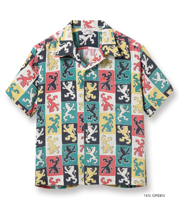 HIGH DENSITY RAYON OPEN SHIRT “LION RAMPANT”