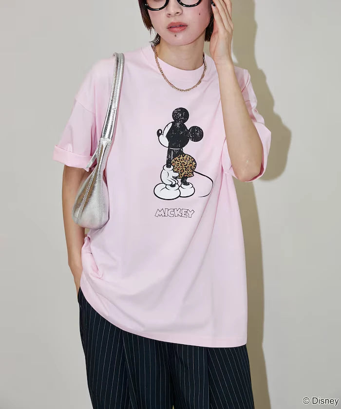 <Functional Material>Mickey Mouse & Minnie Mouse/Face T-Shirt Limited Edition