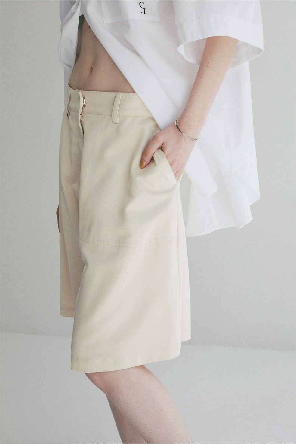 2WAY ADJUST SATIN HALF PANTS
