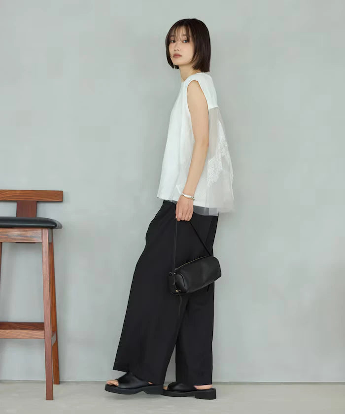 Organic Cotton Tulle Lace Docking Top