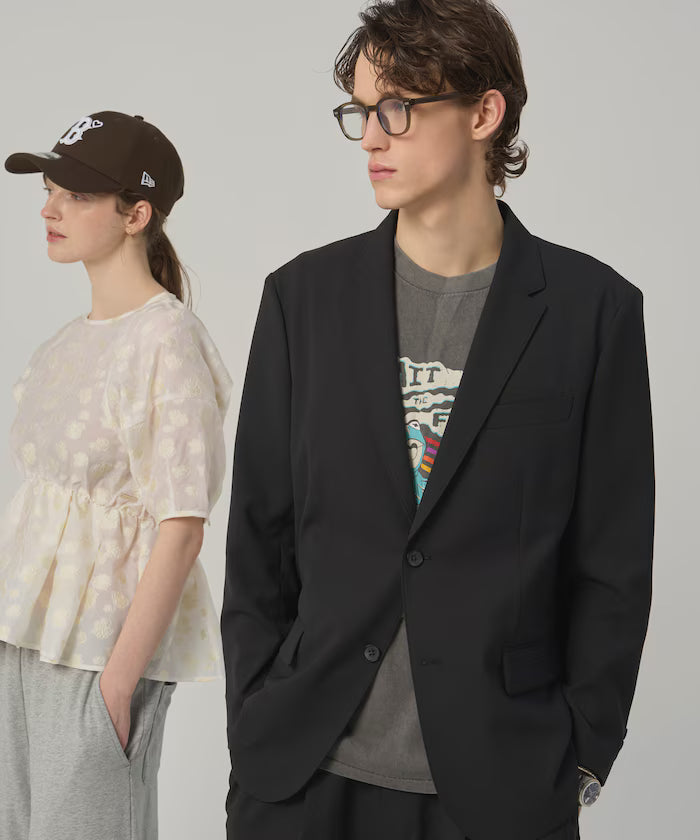 Functional Material Jacket & Wide Slacks Set Up / Washable / UV Cut / Quick Dry / Contact Cooling