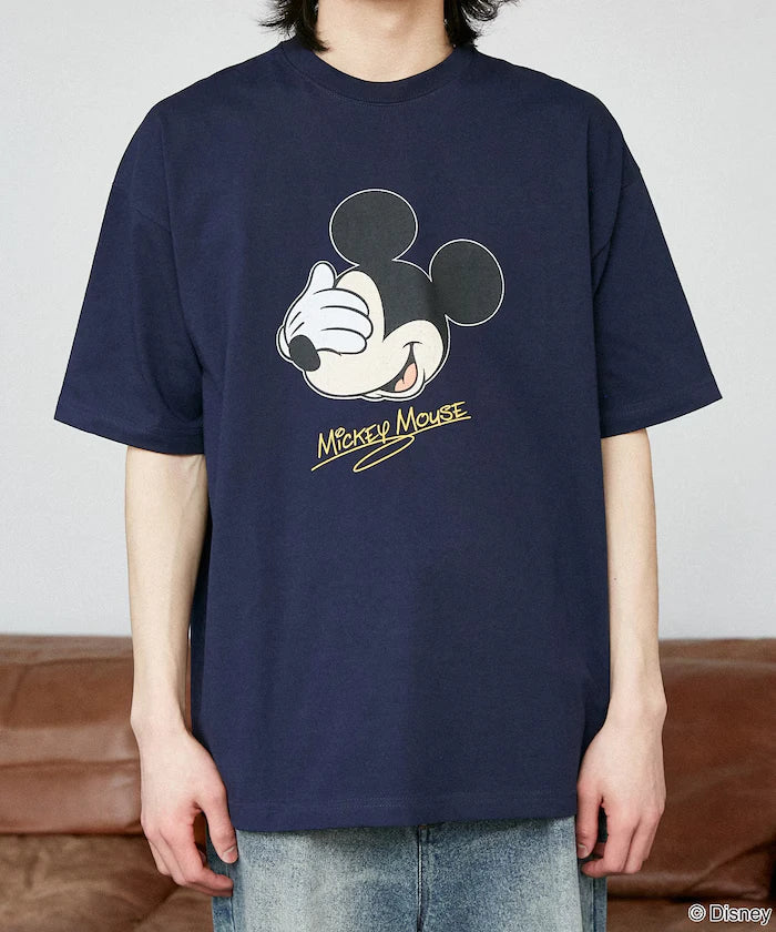 <Functional Material>Mickey Mouse Face T-Shirt Limited Edition