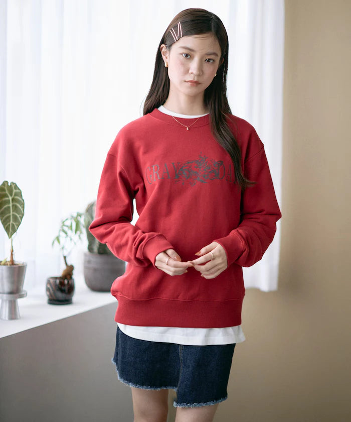 Organic Cotton Animal Logo Print Sweat / CAT / Relaxed Fit / French Terry Sweat