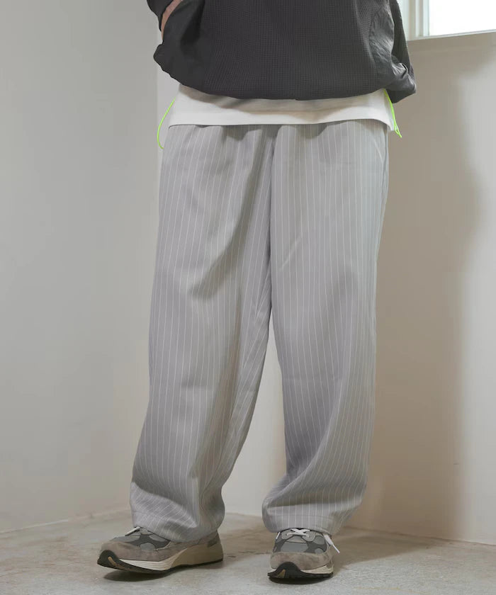 Spindle Stripe Easy Wide Pants / Compatible with Setup