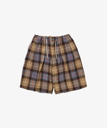 circular short plaid harris tweed