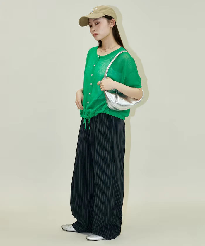 Washable Linen Hem Cord Summer Knit Cardigan Limited Edition