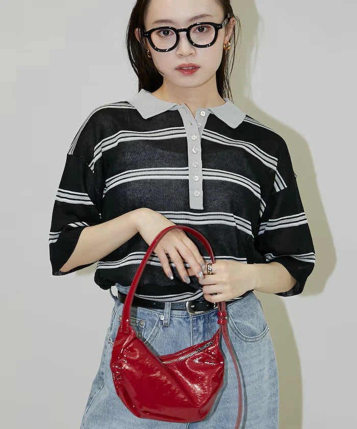 Sheer Border Short Sleeve Polo Summer Knit Limited Release