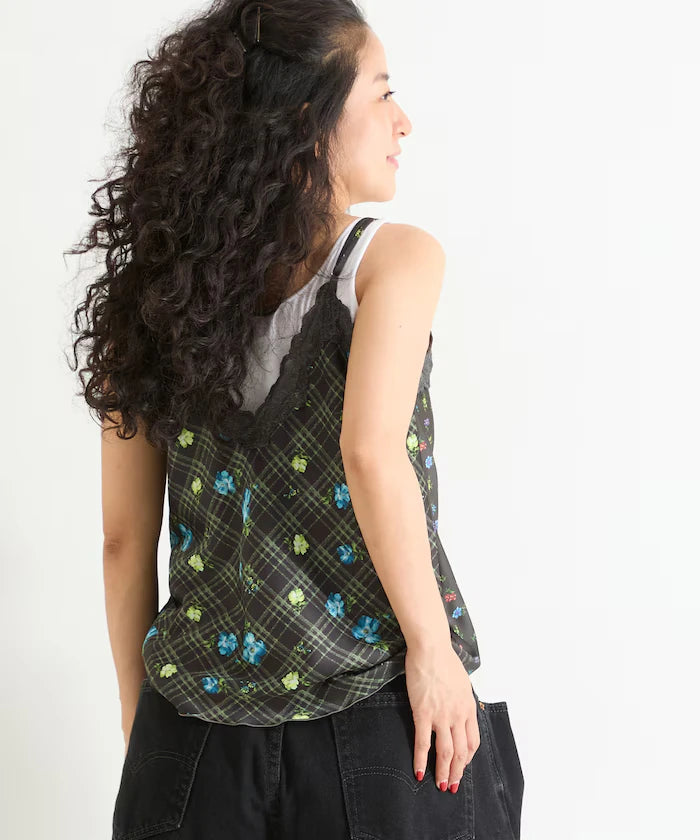 2WAY Floral Satin Camisole